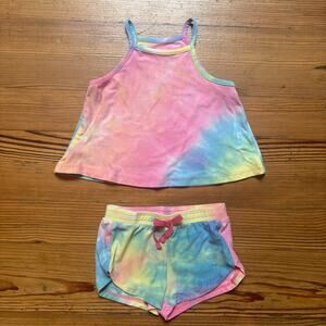Epic Threads pastel tie dyed tank shorts toddler set SIZE 2T
